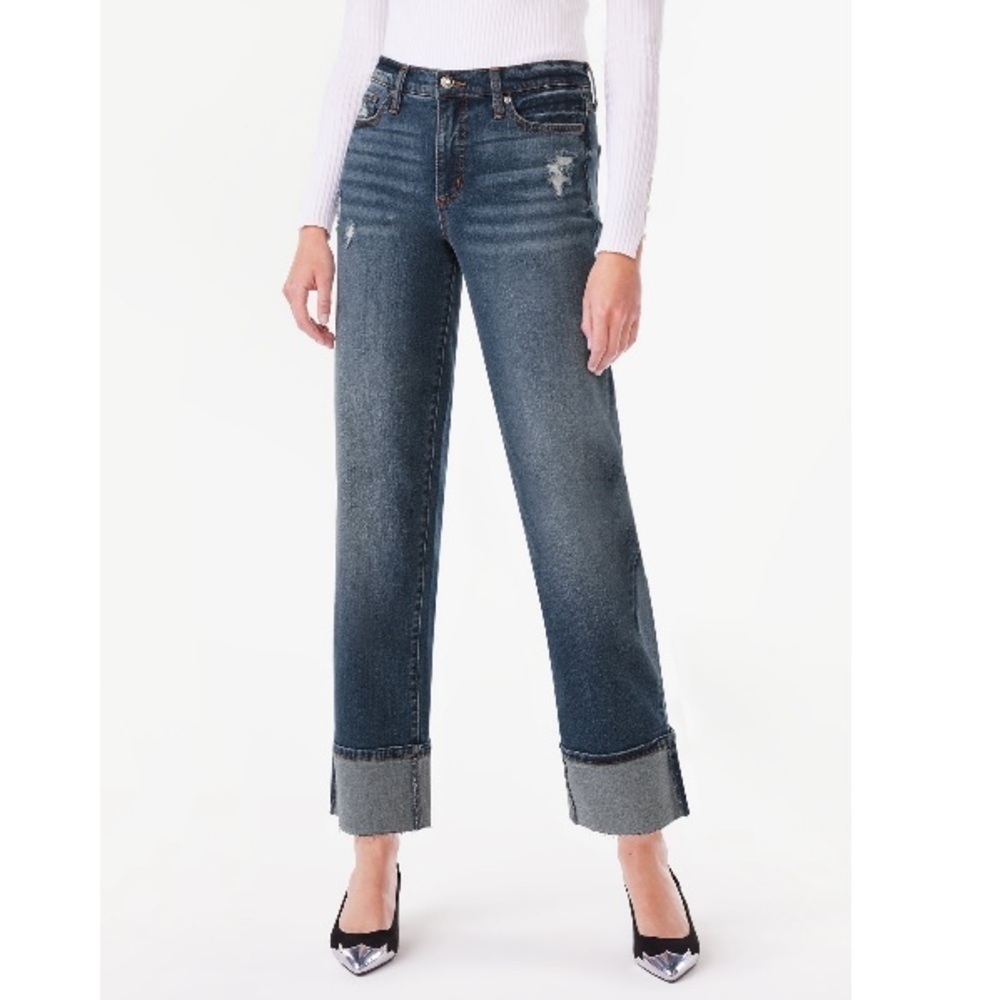 Scoop Women's Benton High Rise Cuffed Ankle Jeans